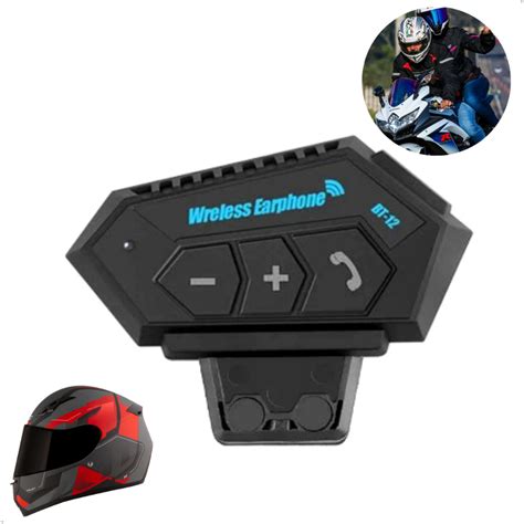 Fone De Ouvido Sem Fio Para Capacete Moto Motocicleta Bt12 Bicicleta