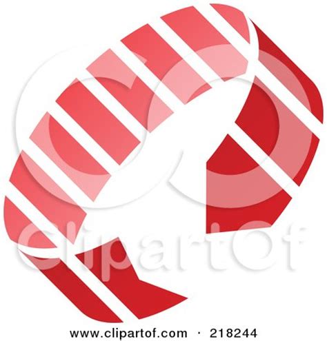 Royalty-Free (RF) Clipart Illustration of an Abstract Red Circle Arrow Logo Icon by cidepix #218244