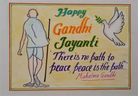 Slogan art on Mahatma Gandhi – India NCC