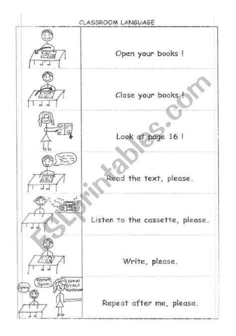 Classroom Language Esl Worksheet By Bburcu