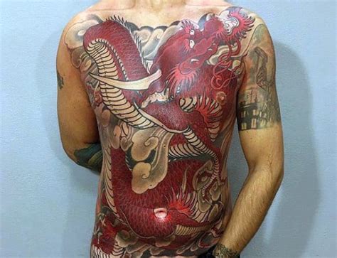 Powerful Dragon Chest Tattoo Designs For Men