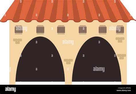 Spanish Colonial House Stock Vector Images Alamy