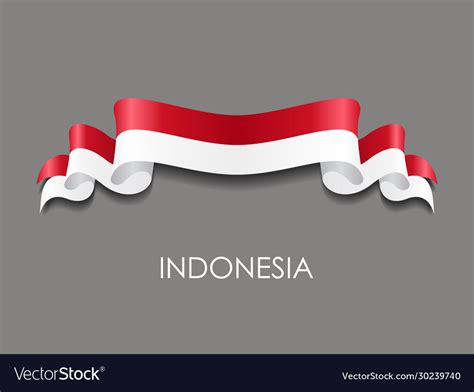 Indonesian Flag Wavy Ribbon Background Royalty Free Vector