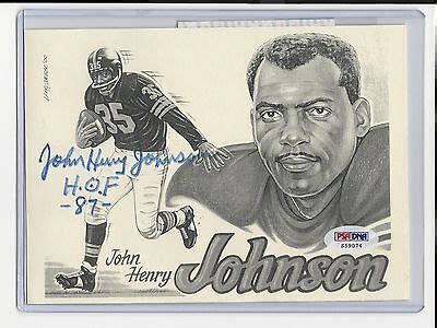 John Henry Johnson Signed 5x7 Football Card PSA DNA Certified Authentic