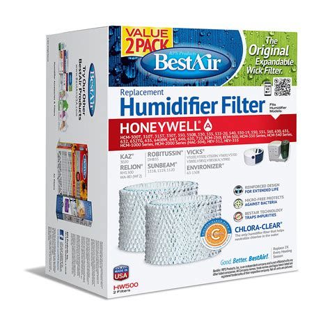 Bestair® Hw500 Value 2 Pack Extended Life Humidifier Replacement Paper Wick For Honeywell