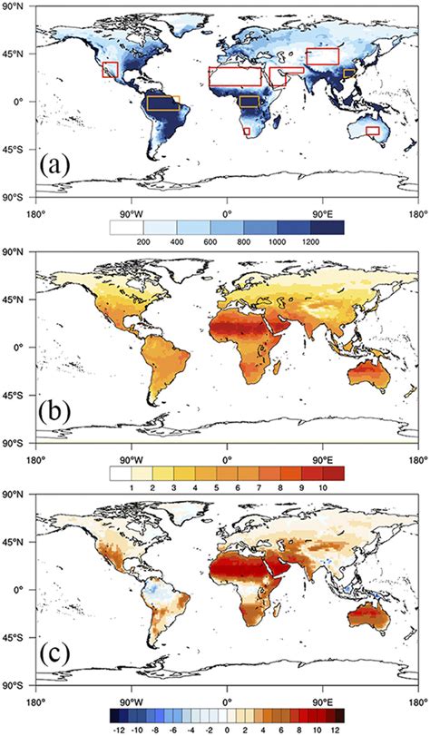 A Distribution Of The Total Annual Precipitation P Mm B The Download Scientific Diagram