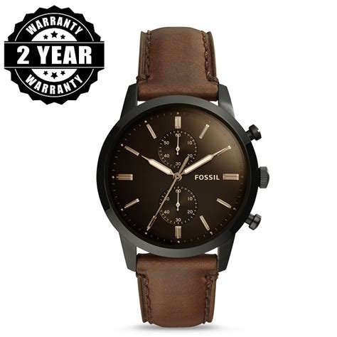 Fossil Townsman 44mm Chronograph Brown Leather Watch FS5437 Shopee