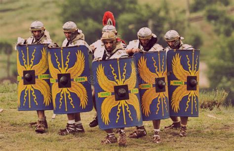 Roman Soldiers in Battle Formation from Ancient Festival Antiquithas ...