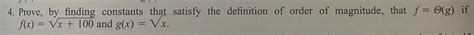 Solved Prove By Finding Constants That Satisfy The