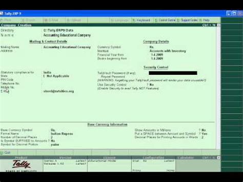 How To Create Company In Tally Erp Accounting Education