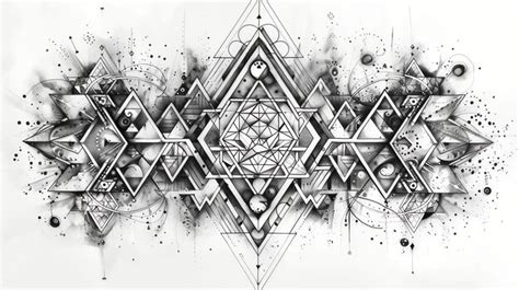 Abstract geometric art featuring black and white patterns | Premium AI ...