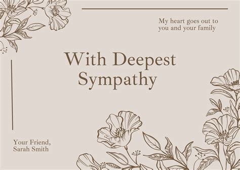 Blank Sympathy Card Template - Printable Online