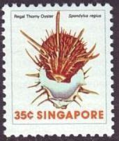 Stamp Regal Thorny Oyster Spondylus Regius Singapore Sea Life Mi