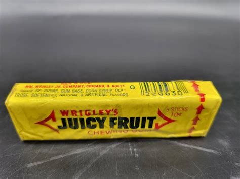 Vintage 1970s 10 Cent Pack Of Wrigleys Juicy Fruit Chewing Gum Full Unopened Rare Etsy