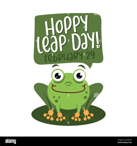 Hoppy Leap Day Leap Year February Calendar Page With Cute Frog