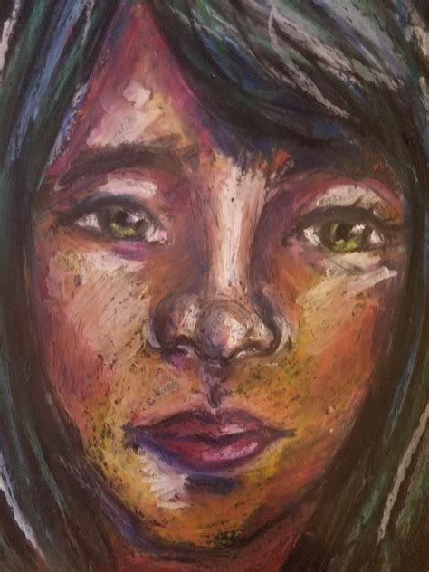 Colorful Oil Pastel Portrait