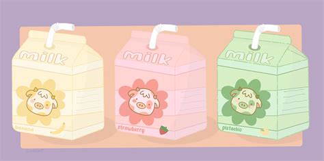 Cute Kawaii Milk Carton Die Cut Stickers Etsy