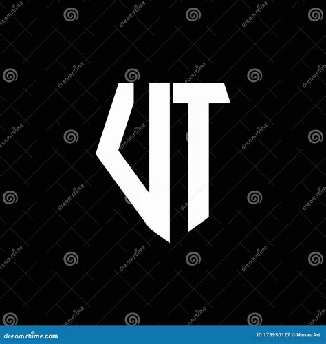 VT Logo Monogram With Pentagon Shape Style Design Template Stock Vector