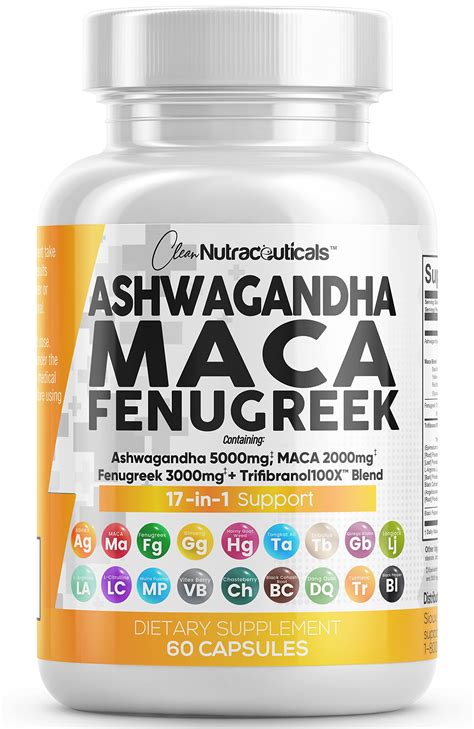 Buy Ashwagandha 5000mg Maca Root 2000mg Fenugreek 3000mg Supplement