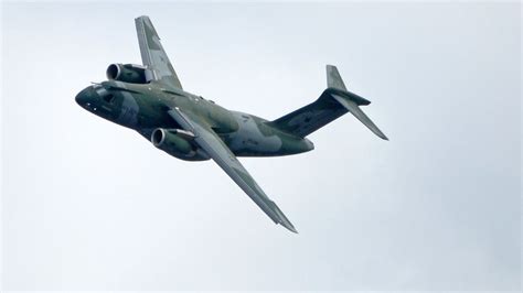 Embraer C 390 Millenium Transport Aircraft Display At Farnborough