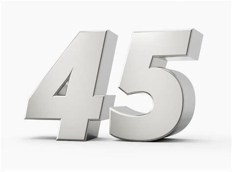 premium photo silver  numbers  forty  isolated white