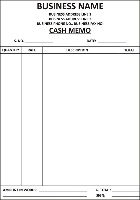 Studio Cash Memo In Gst Format * Invoice Template Ideas