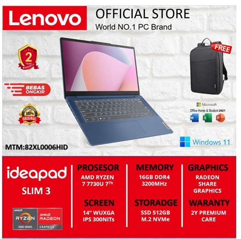 Jual Lenovo Ideapad Slim Abr Ryzen U Gb Gb Fhd W