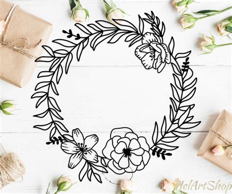 Svg De Couronne Florale Svg De Couronne De Fleur Svg Floral Etsy