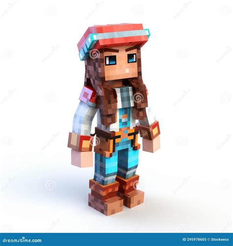 Minecraft 3d Female Character In Guillaume Seignac Style Stock Photo