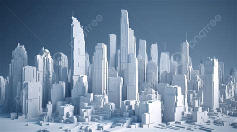 White 3d City Is Rendered In Detail Background 3d Rendering Low Poly