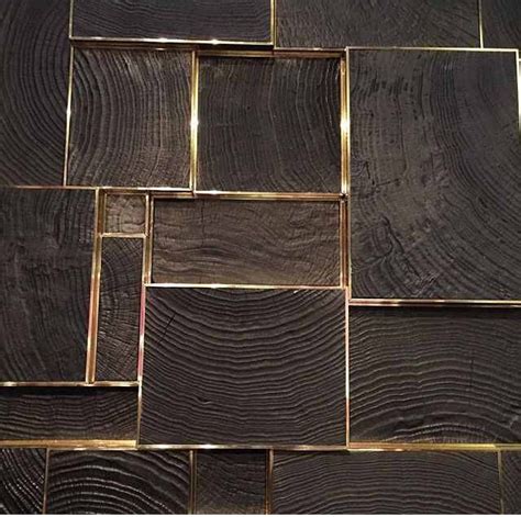 End Grain Wood And Brass Inlay Detail This Would Be The Coolest Focal Wall Behind A Fire Place