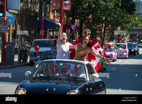 Young Canadians Celebrating Canada 150 Day In Vancouver July 1 2017