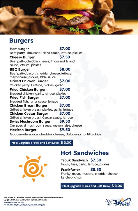 Waves Food Menu – Waves Aqua Park & Resort