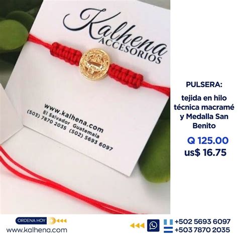 Pulsera Hilo Rojo Medalla San Benito