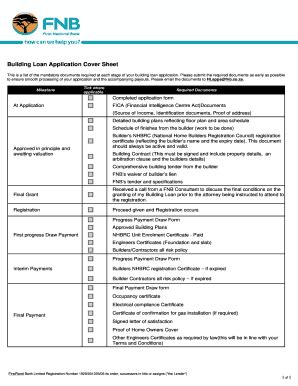 Fillable Online Building Loan Application Cover Sheet Fax Email Print