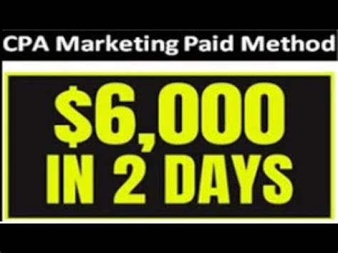 Cpa Marketing K In Days Paid Traffic Method Complete Tutorial