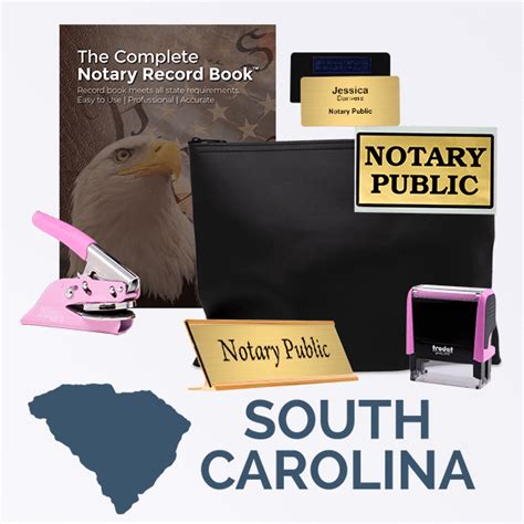 South Carolina Pink Deluxe Notary Kit W Journal Pouch Simply Stamps