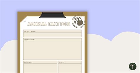 Animal Fact File Worksheet | Teach Starter