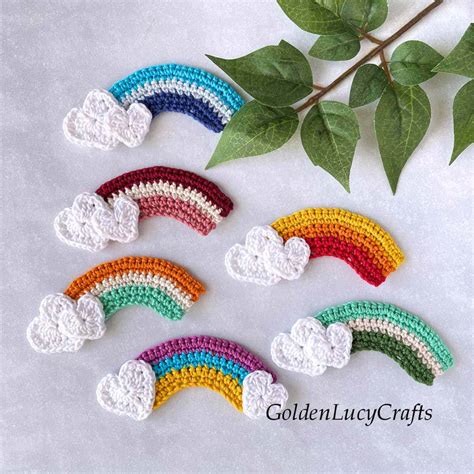 Rainbow Applique Free Crochet Pattern Goldenlucycrafts