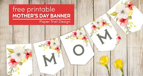 Mother S Day Banner Printable Paper Trail Design