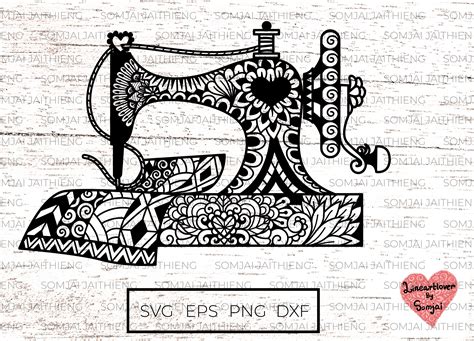 Vintage Sewing Machine Svg Sewing Machine Zentangle Svg Etsy