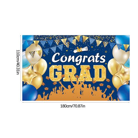 Extralarge Congrats Grad Banner 180x110 Cm Graduation Party