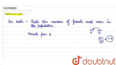 Define Sex Ratio Class 12 Population Composition Geography