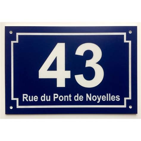 NUMERO DE MAISON BLEU personnalisé nom de la rue plaque 150x200 mm