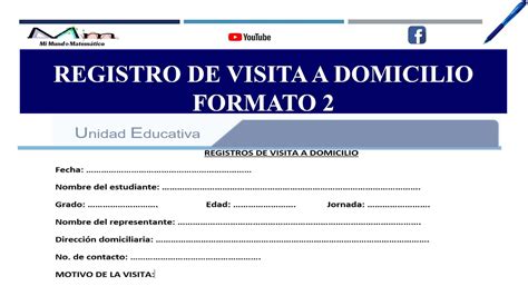 REGISTRO DE VISITA A DOMICILIO FORMATO 2 YouTube