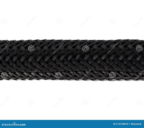 Black Cable Braid Close Up Isolated Over White Stock Photo Image Of