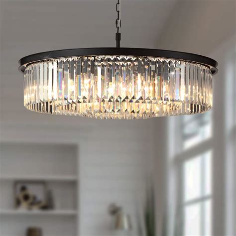 Gmlixin Large Crystal Chandelier Black Chandeliers Luxury Pendant