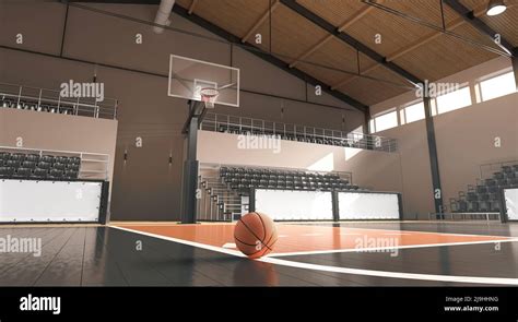 Basketball Hoop And Ball Side View