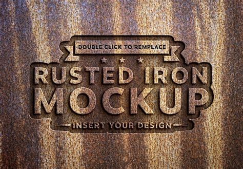 Premium Psd Rusted Metal Text Effect Mockup