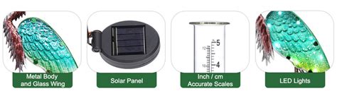 Sunnypark Heron Rain Gauge Solar Stake Outdoor 43 Solar